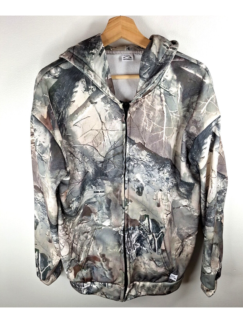 Akimbo Repro Real Tree Winter Camo Full Zip Hoodie Gorpcore Baggy Fit Hunting XL